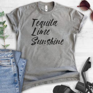 Camiseta unisex Tequila Lime Sunshine, camiseta Tequila, camiseta Sunshine, camiseta de playa, camiseta de vacaciones, camiseta de viaje imagen 4