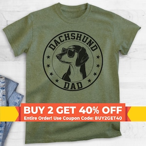 Dachshund Dad T-shirt, Unisex Men&#39;s Shirt, Dachshund Owner, Best Dog Dad Gift