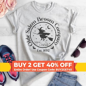 Broom Company Witch Shirt, Funny Halloween T-shirt, Salem Witch Graphic Tee