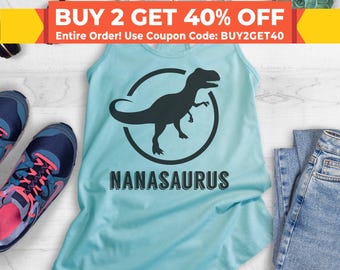 NanaSaurus Tank Top, Ladies Racerback, Nana Shirt, Nana Saurus Tank Top, Nana Tank, Gift For Nana