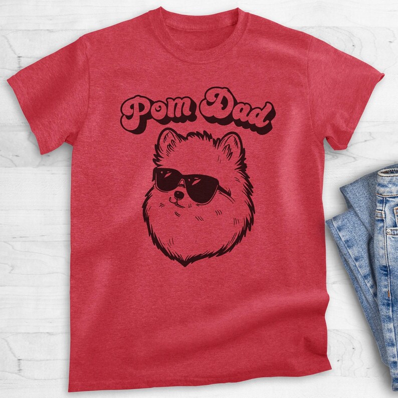 Pom Dad T-shirt, Unisex Men's Shirt, Pomeranian, Pom Owner, Best Dog Dad Gift image 7