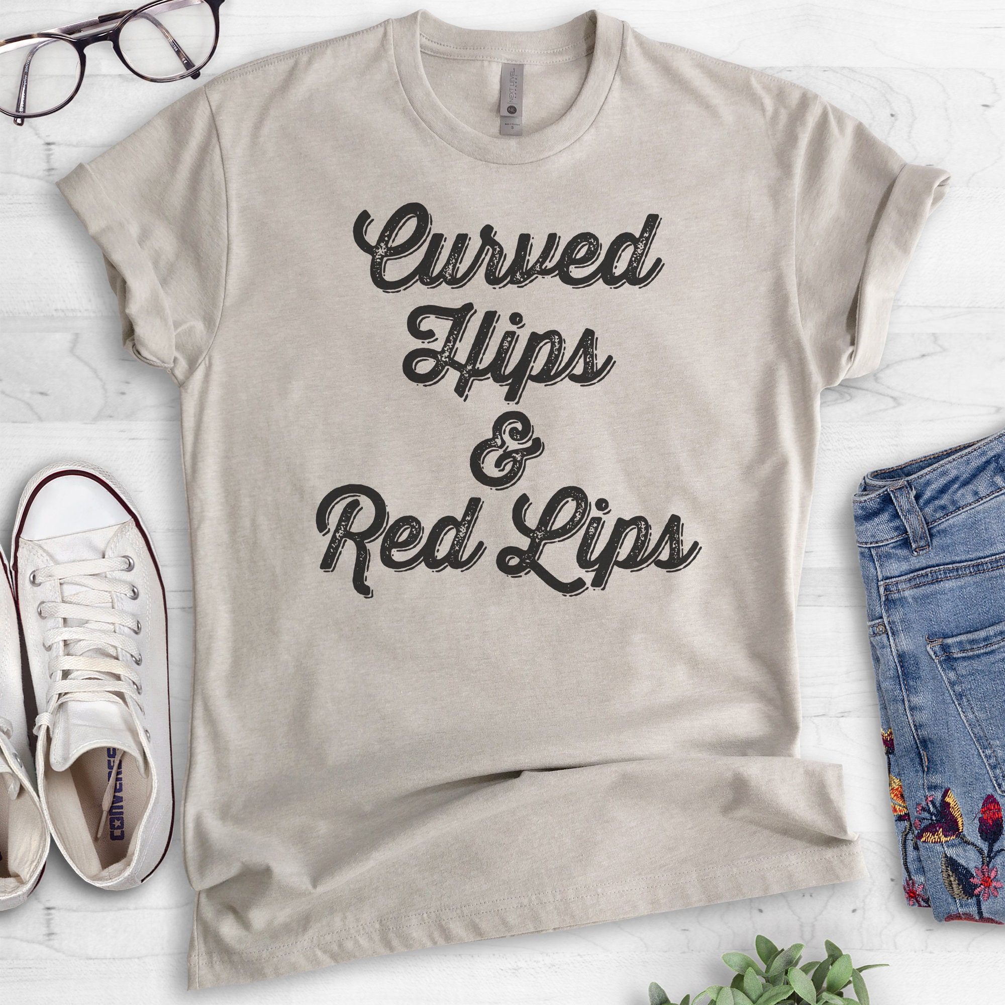 Curved Hips and Red Lips T-shirt Ladies Unisex Crewneck - Etsy