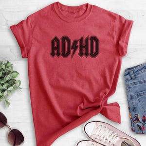 ADHD Shirt, Funny Unisex Shirt, College Shirt, Student Shirt, Gift For Student, Rock Shirt, Parody Logo Shirt, Clever Shirt, Cute Shirt image 2
