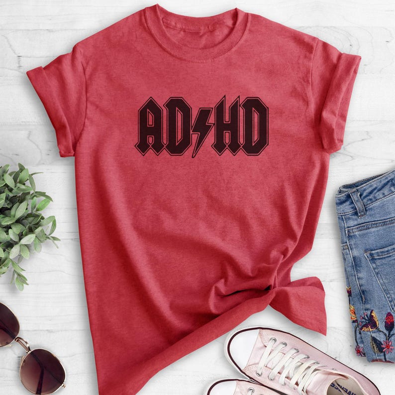 ADHD Shirt, Funny Unisex Shirt, College Shirt, Student Shirt, Gift For Student, Rock Shirt, Parody Logo Shirt, Clever Shirt, Cute Shirt image 2
