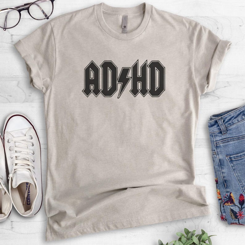 ADHD Shirt, Funny Unisex Shirt, College Shirt, Student Shirt, Gift For Student, Rock Shirt, Parody Logo Shirt, Clever Shirt, Cute Shirt image 4