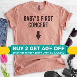 Baby&#39;s First Concert T-shirt, Unisex T-shirt, Pregnant Shirt, Concert Shirt, Pregnancy Shirt, Baby Concert Shirt