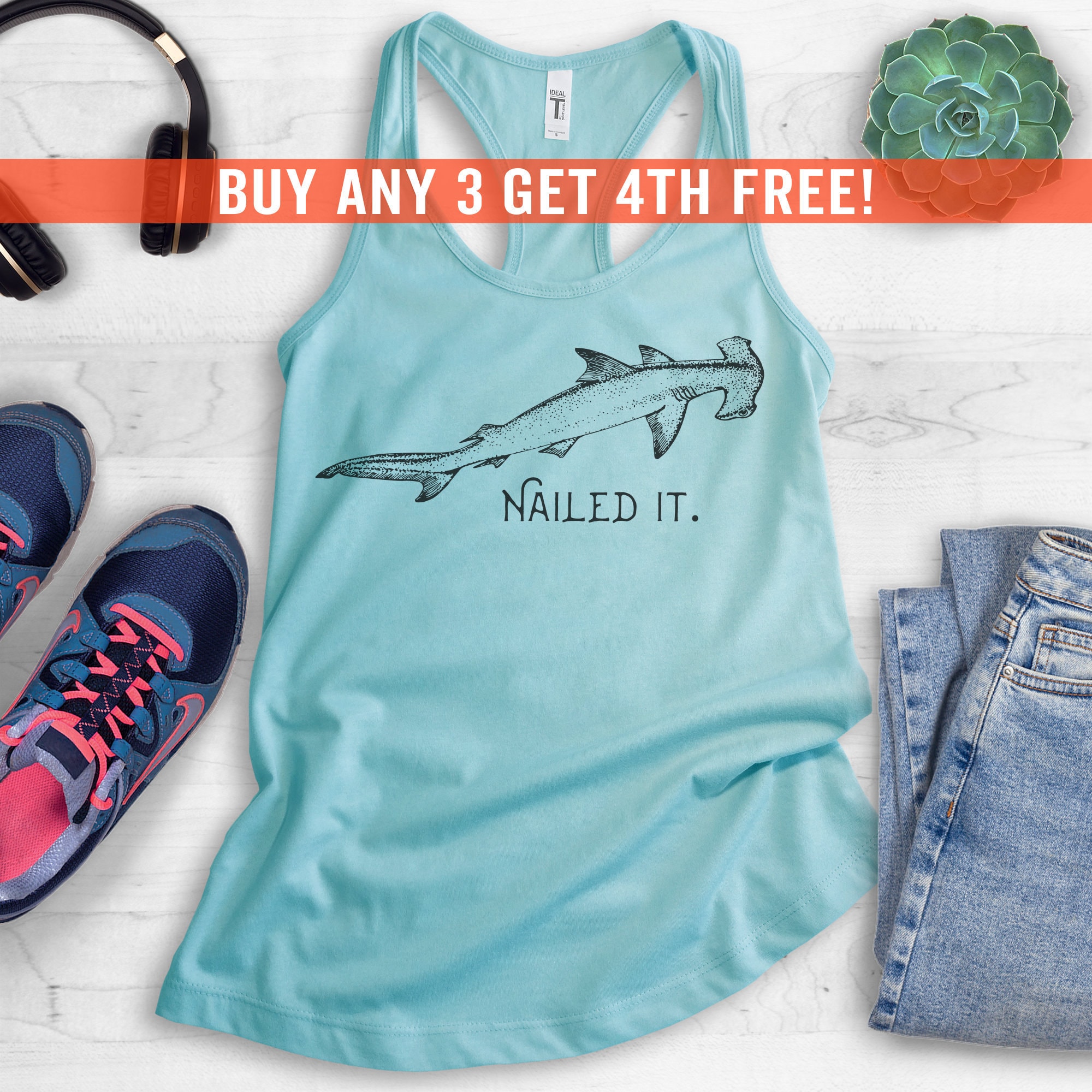 Nailed It Hammerhead Shark Tank Top Racerback Tank Top Funny - Etsy Nailed It Hammerhead Shark Tank Top Racerback Tank Top Funny - Etsy