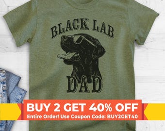 Black Lab Dad T-shirt, Unisex Men's Shirt, Labrador Retriever, Black Lab Owner, Best Dog Dad Gift