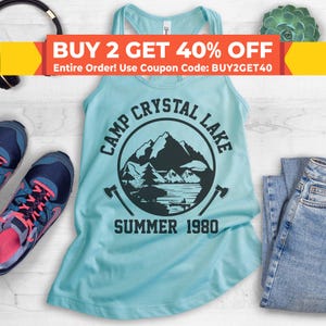 Camp Crystal Lake Tank Top, Racerback Tank Top, Funny Halloween Tank, Horror Graphic Tank
