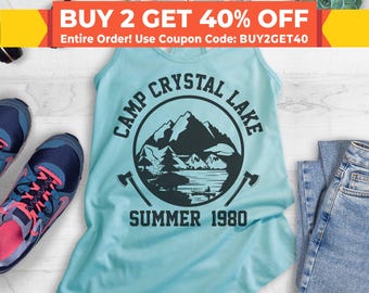 Camp Crystal Lake Tank Top, Racerback Tank Top, Funny Halloween Tank, Horror Graphic Tank