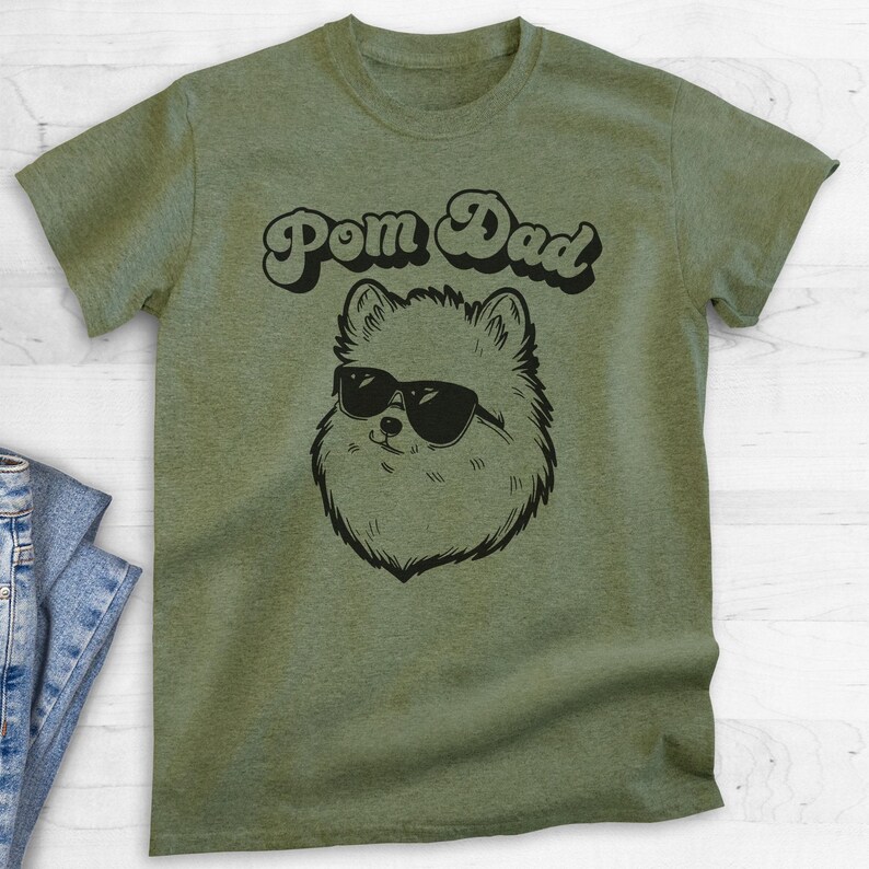 Pom Dad T-shirt, Unisex Men's Shirt, Pomeranian, Pom Owner, Best Dog Dad Gift image 6