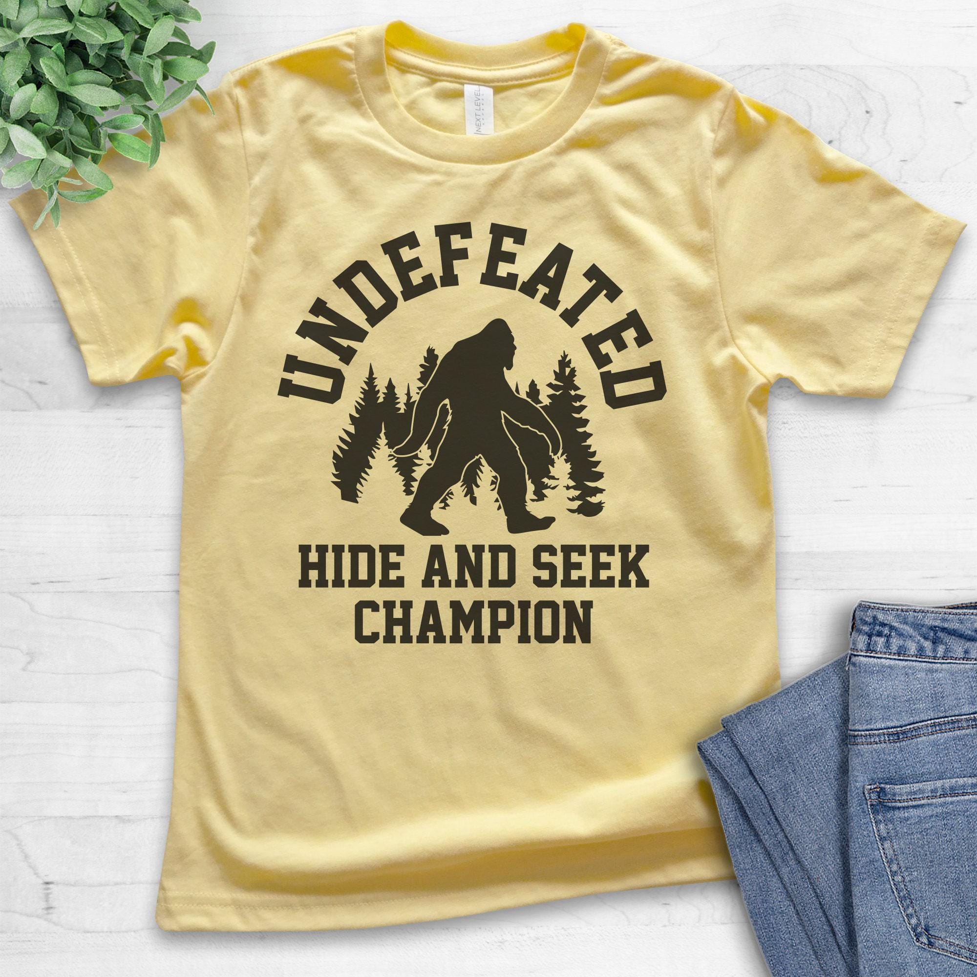 Youth Undefeated Hide and Seek Champion Shirt, Youth Kids Girl Boy