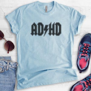 ADHD Shirt, Funny Unisex Shirt, College Shirt, Student Shirt, Gift For Student, Rock Shirt, Parody Logo Shirt, Clever Shirt, Cute Shirt image 3