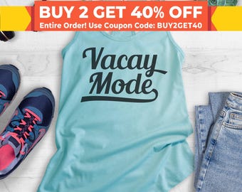Vacay Mode Tank Top, Womens Cute Tank Top, vacation tank, beach tank, fitness Tank