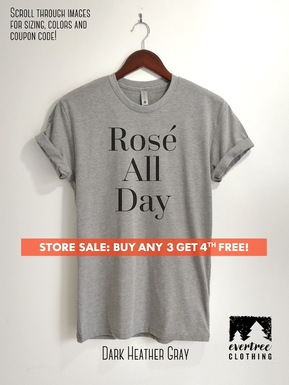 Wine Drinker Funny Ladies and Unisex Joke Gift Rose Rosé All Day T-Shirt
