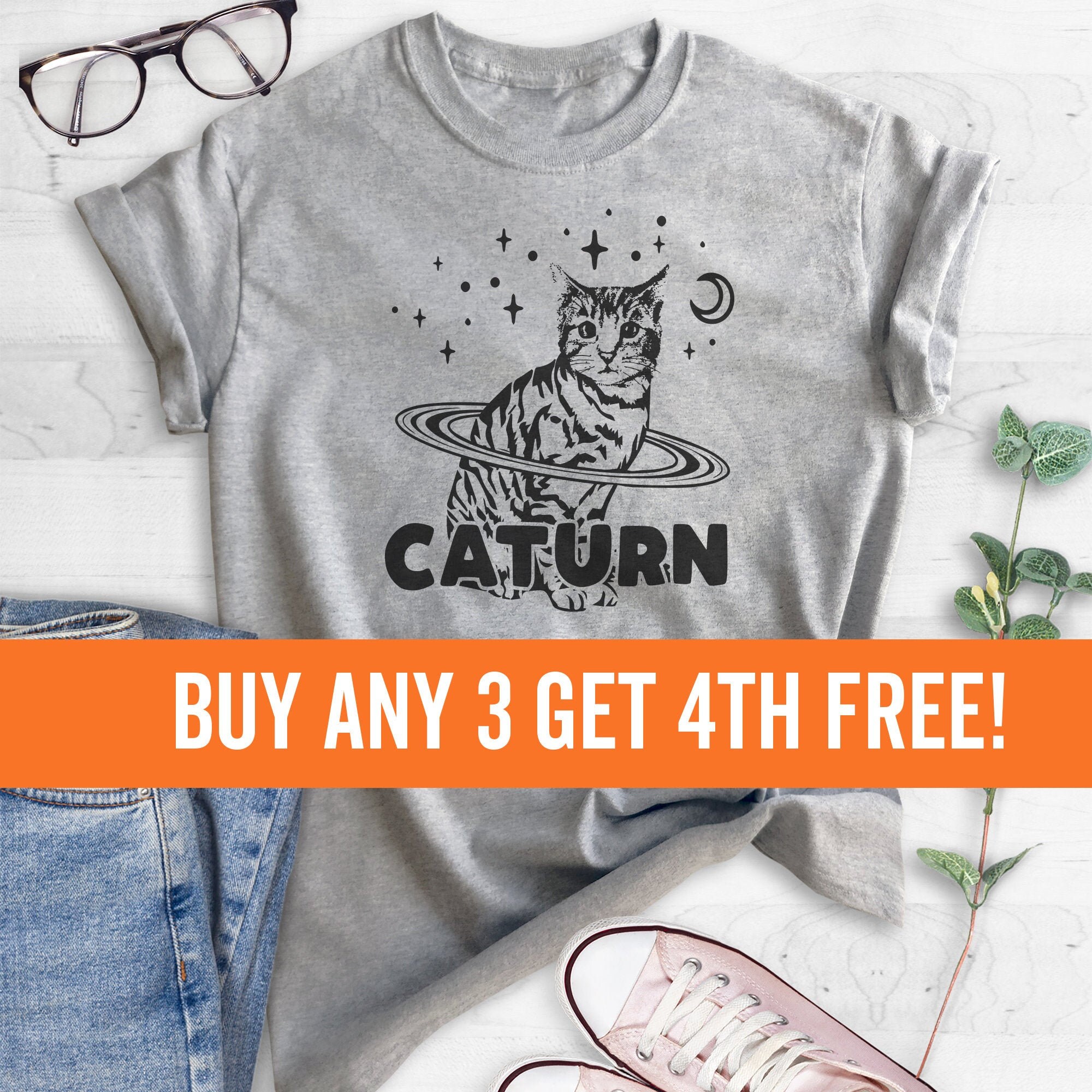 Caturn Shirt Unisex Ladies Shirt Cat 