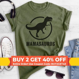 Mamasaurus T-shirt,  Ladies Unisex Crewneck Shirt, Awesome Mom T-shirt, Gift For Mom, Short & Long Sleeve T-shirt