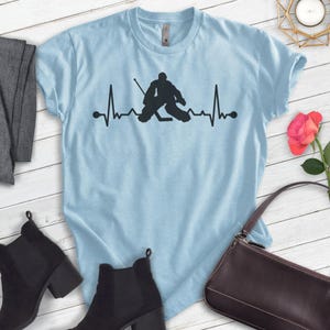 Hockey Goalie Heartbeat, Unisex Women's Men's Shirt, Love Hockey Goalie Goaltender Lover Player Coach Gift image 8