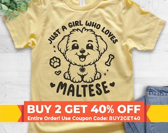 Camiseta de maltés para niños, camiseta para niñas, regalo para una chica que ama a los malteses.