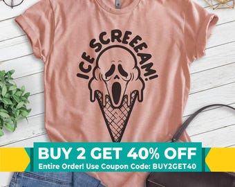 Ice Cream Horror T-shirt, Unisex Women's Men's Shirt, Halloween Spooky Season Novelty Gift
