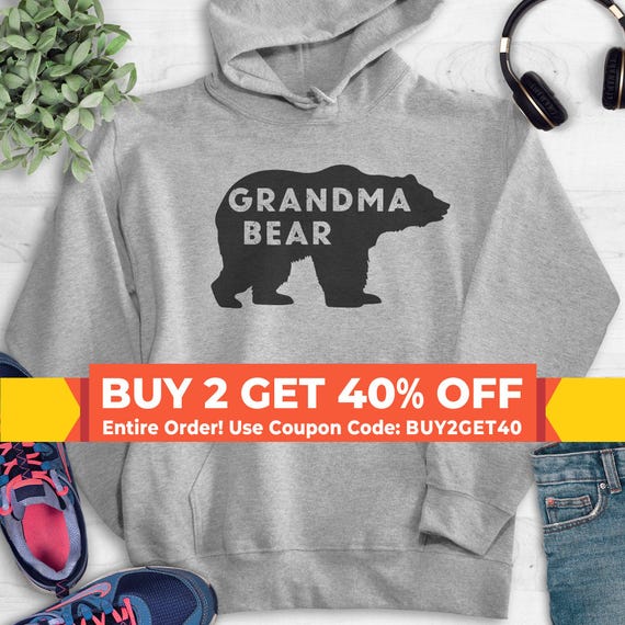 Grandma Bear Sweatshirt, Hoodie, Long Sleeve Shirt, Unisex Sizing