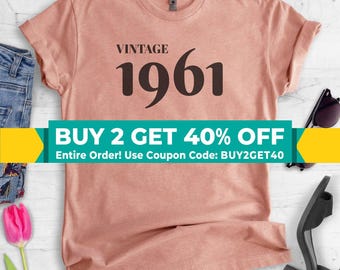 Vintage 1961 Shirt, Unisex Shirt, 60th Birthday Shirt, Sixtieth Birthday Shirt, 60th Birthday Gift, 60th Birthday Tee, B-day Shirt