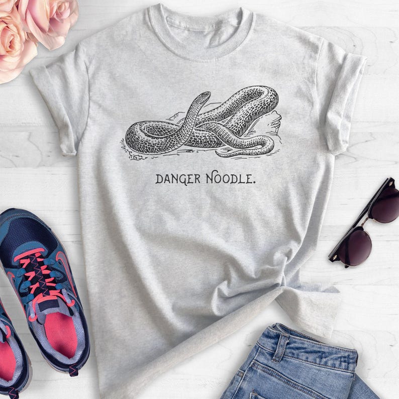 Danger Noodle Snake Shirt, Reptile T-shirt, Funny Animal Pun Shirt, Animal Graphic Tee image 4