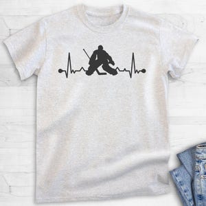 Hockey Goalie Heartbeat, Unisex Women's Men's Shirt, Love Hockey Goalie Goaltender Lover Player Coach Gift image 5