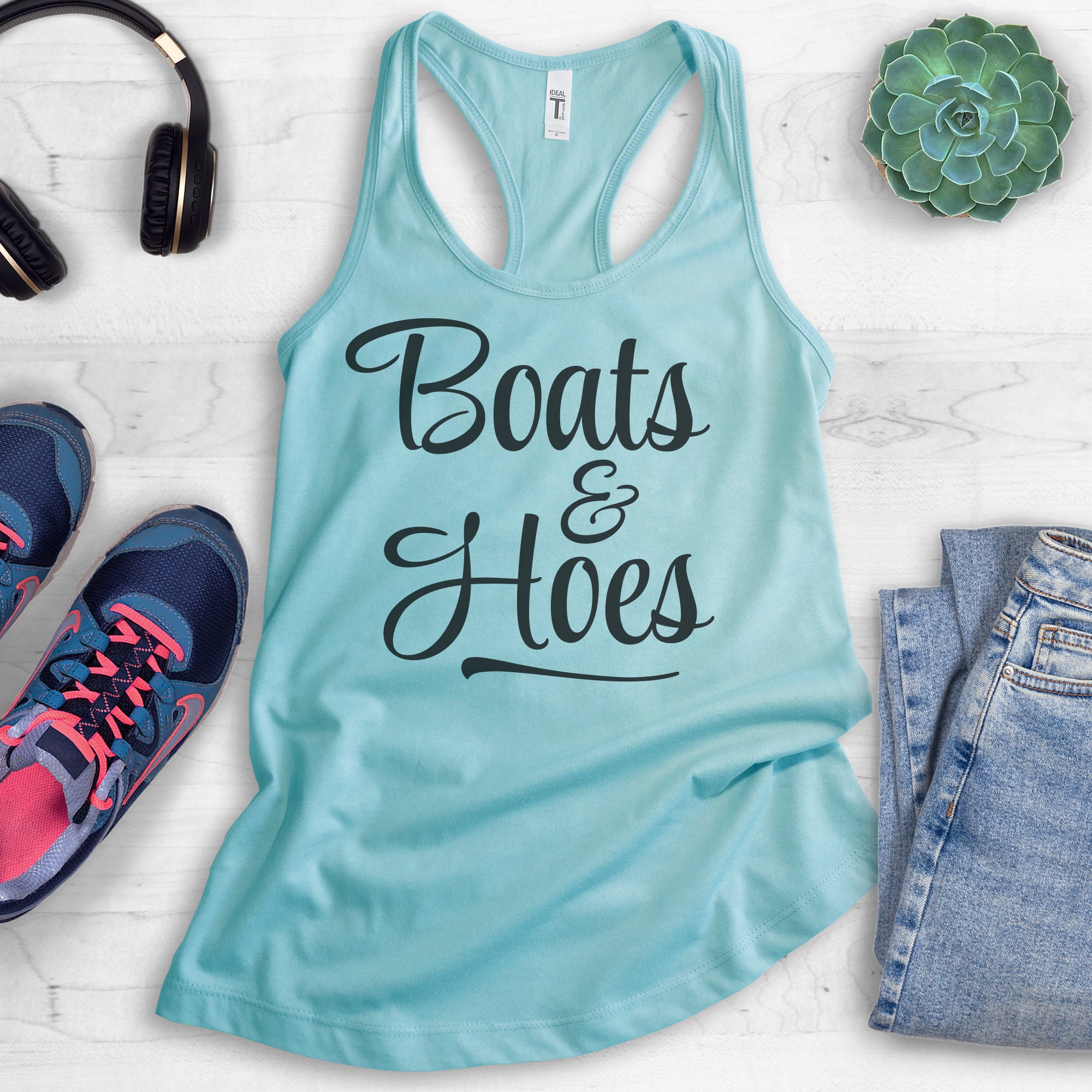 Boats and Hoes Tank Top Ladies Funny Workout Tank Cute - Etsy