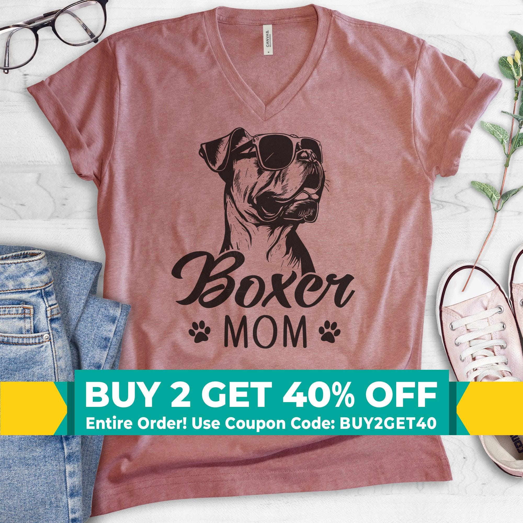 Boxer Mom V-Neck T-Shirt - Unisex Dog Owner Gift Shirt For Boxer Lovers
