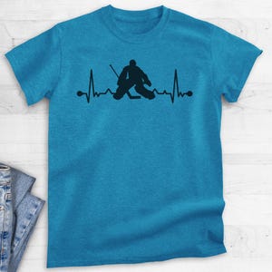 Hockey Goalie Heartbeat, Unisex Women's Men's Shirt, Love Hockey Goalie Goaltender Lover Player Coach Gift image 7