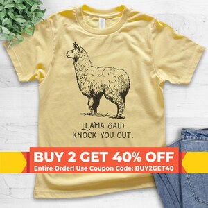 Llama Said Knock You Out Funny Retro 90s Pun Rap Song Tee Llama Said Knock You Out Funny Retro 90s Pun Rap Song Tee