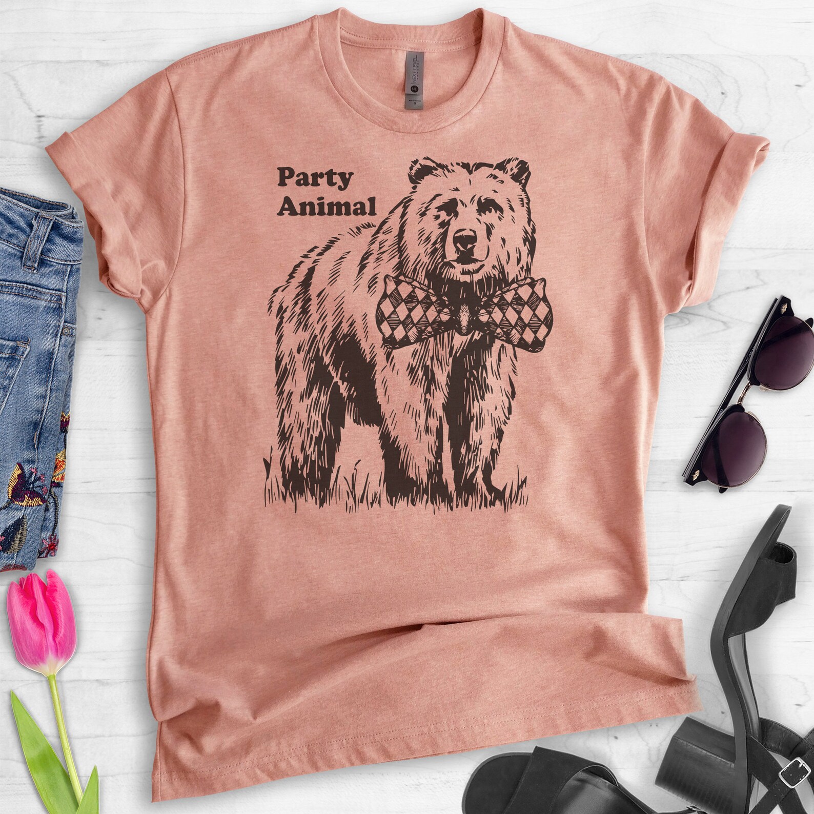 Party Bear Shirt Unisex Shirt Cute Animal Shirt Cute Bear - Etsy