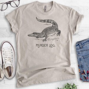 Murder Log Shirt, Alligator T-shirt, Crocodile Shirt, Funny Animal Pun Shirt, Animal Graphic Tee image 2