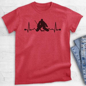 Hockey Goalie Heartbeat, Unisex Women's Men's Shirt, Love Hockey Goalie Goaltender Lover Player Coach Gift image 9