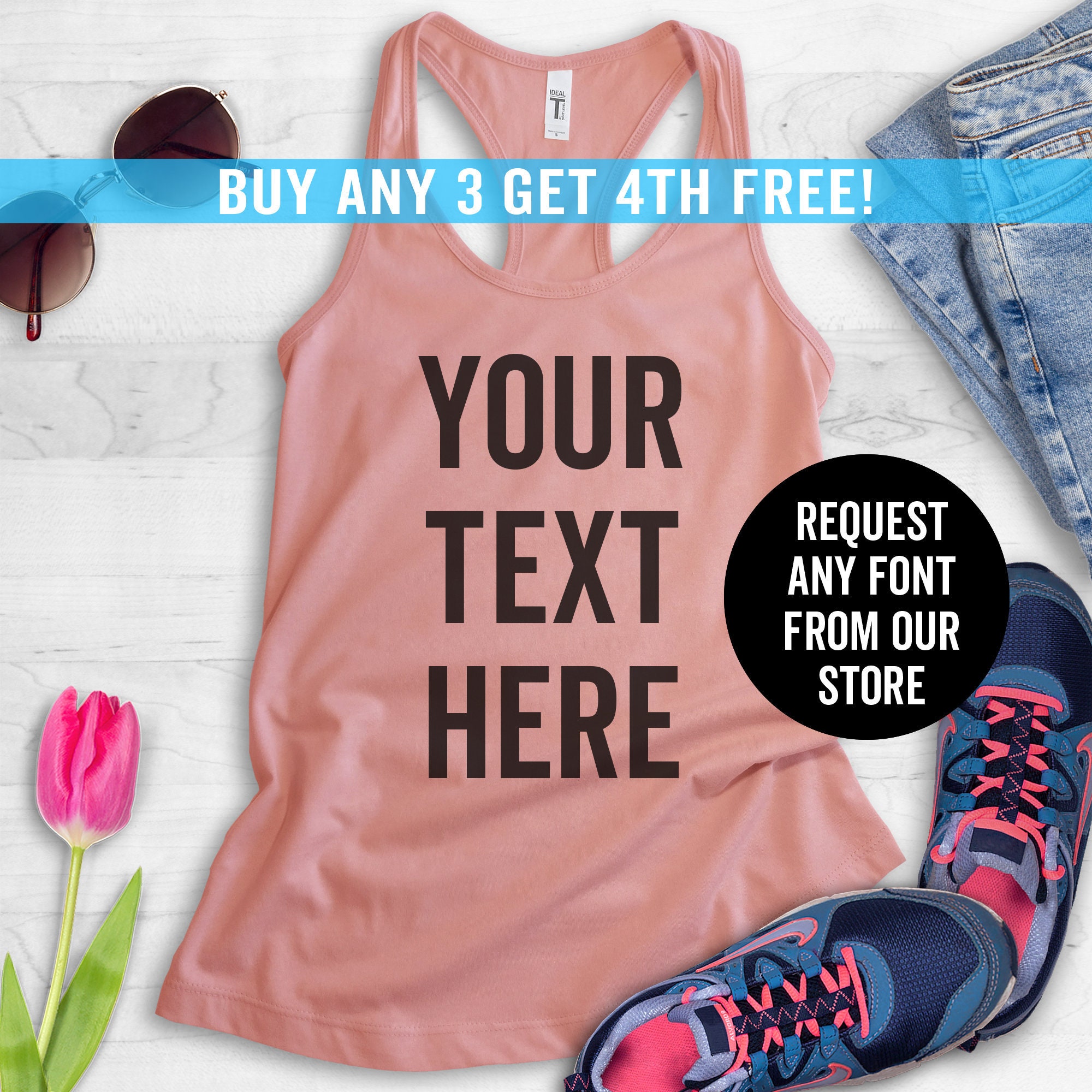 CUSTOM TANK TOP Send Us Your Saying Personalized Tank Top Etsy