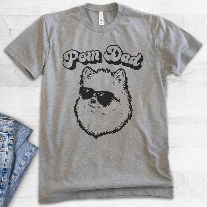 Pom Dad T-shirt, Unisex Men's Shirt, Pomeranian, Pom Owner, Best Dog Dad Gift image 8