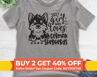 Kids German Shepherd T-shirt, Youth Girl T-Shirt, Just A Girl Who Loves German Shepherds Dog Gift