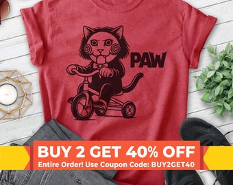 Scary Cat Paw T-shirt, Unisex Women's Men's Shirt, Horror Movie Classic Film Lover Halloween Gift