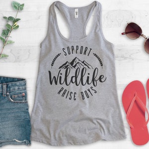 Support Wildlife Raise Boys Tank Top, Racerback Tank Top, Mama Tank Top, Mommy Tank Top, Boy Mom Tank, Funny Mom Gift image 4