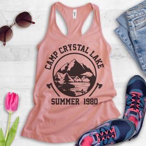 Camp Crystal Lake Tank Top, Racerback Tank Top, Funny Halloween Tank, Horror Graphic Tank image 4