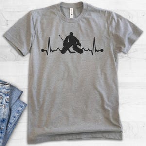 Hockey Goalie Heartbeat, Unisex Women's Men's Shirt, Love Hockey Goalie Goaltender Lover Player Coach Gift image 10