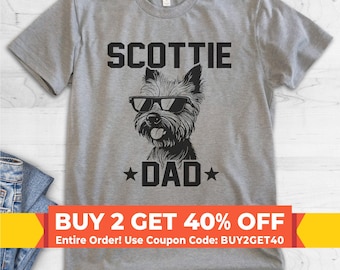 Scottie Dad, Unisex Men's Shirt, Scottish Terrier, Scottie Owner, Funny Dog Dad Gift