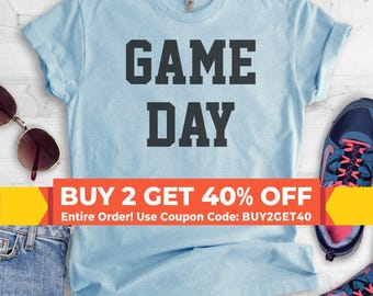 Game Day T-shirt, Ladies Unisex Crewneck, Heather Shirt, Cute Sports Fan T-shirt, Short & Long Sleeve T-shirt