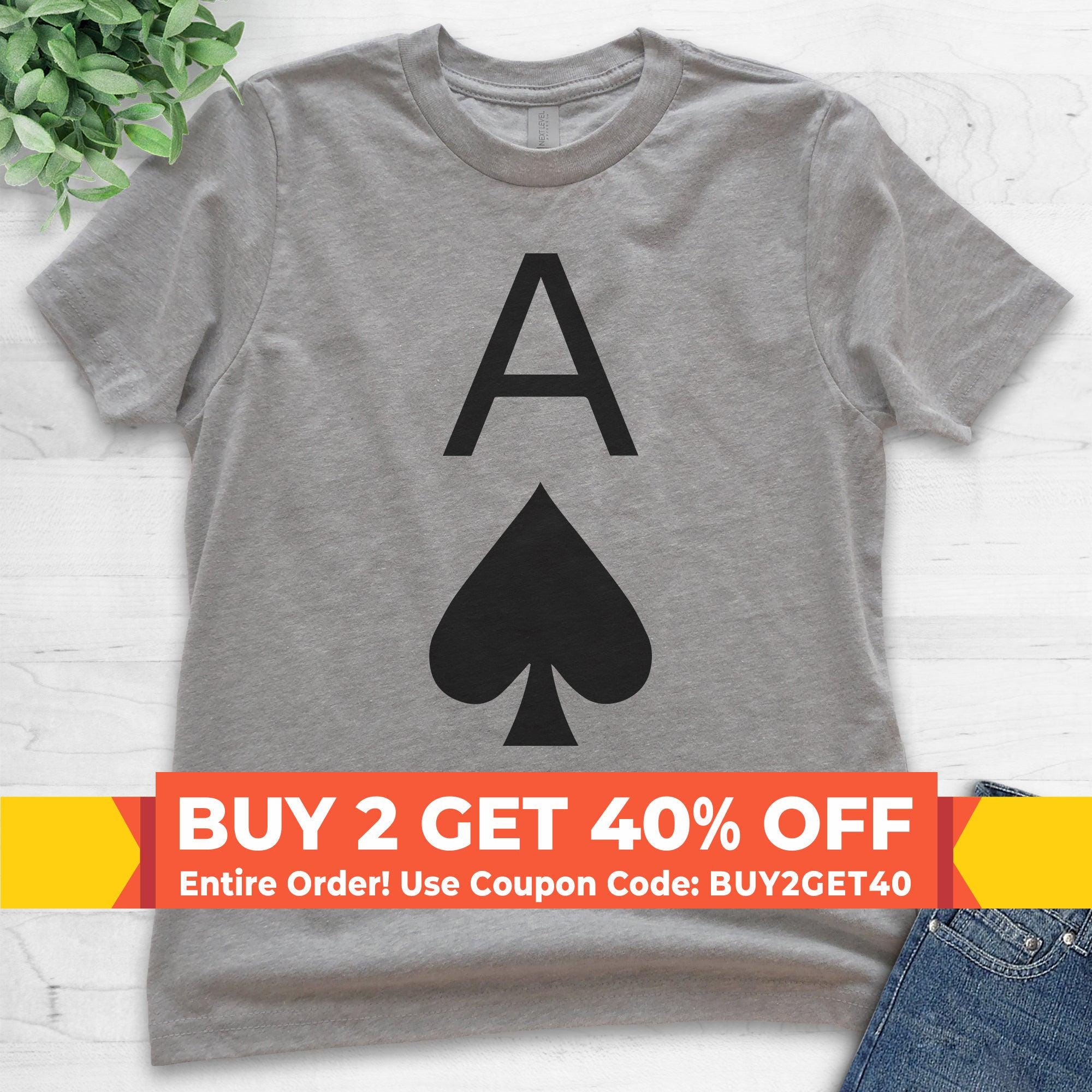 Youth Ace of Spades T-shirt, Youth Kids Girl Boy T-shirt, Cute Ace
