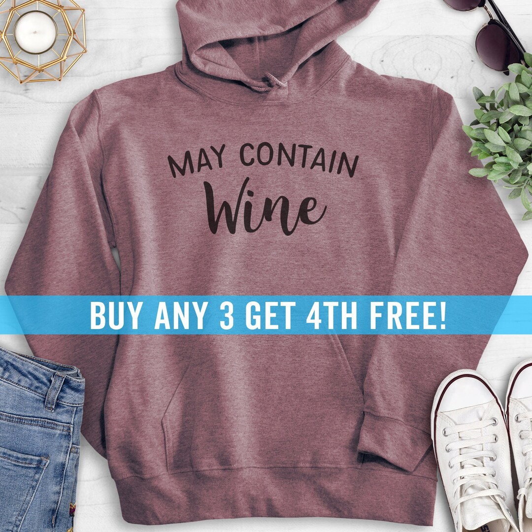 Pink May Contain Wine Crew Neck Plus Size Sweatshirt