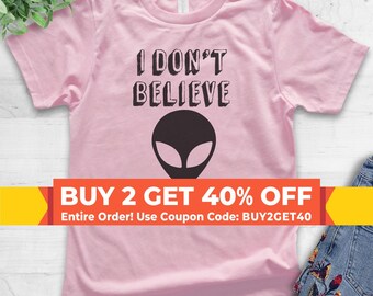 Youth I Don't Believe In Humans T-shirt, Youth Kids Girl Boy T-Shirt, Funny Alien T-shirt, UFO Shirt