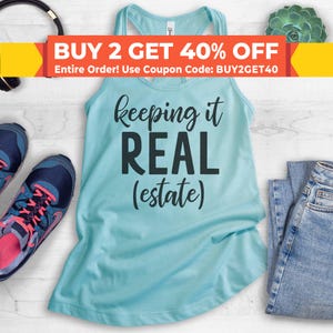 Keeping It Real (Estate) Tank Top, Ladies Racerback, Real Estate Tank, Real Estate Agent, Real Estate Shirt