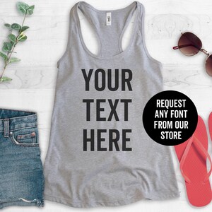 CAMISETA SIN MANGAS PERSONALIZADA, Envíanos tu frase - Camiseta sin mangas personalizada, Cita personalizada, Camiseta sin mangas personalizada, Camiseta sin mangas para mujer imagen 4