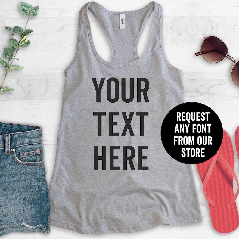 CAMISETA SIN MANGAS PERSONALIZADA, Envíanos tu frase - Camiseta sin mangas personalizada, Cita personalizada, Camiseta sin mangas personalizada, Camiseta sin mangas para mujer imagen 4